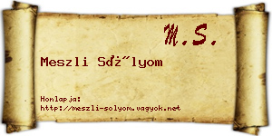 Meszli Sólyom névjegykártya